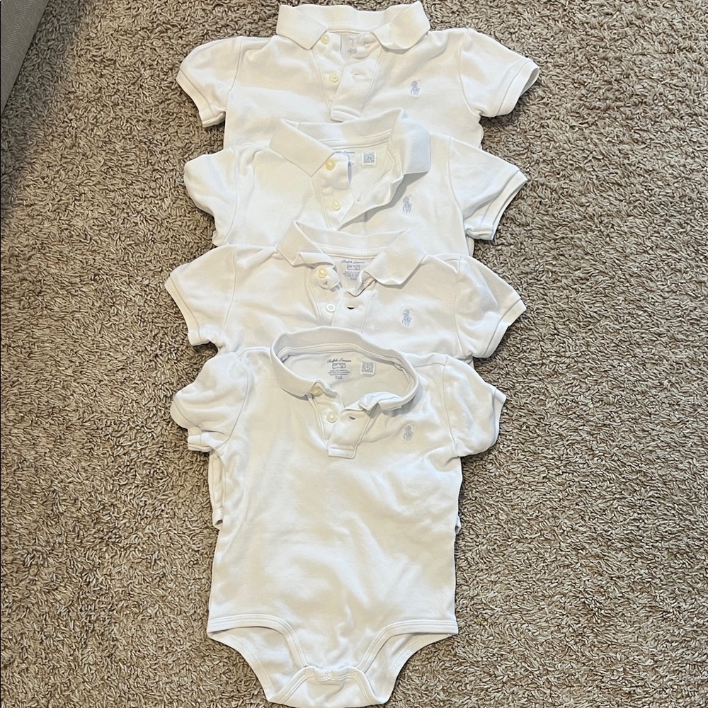 Ralph Lauren Classic White Kids One Piece, Set of 4